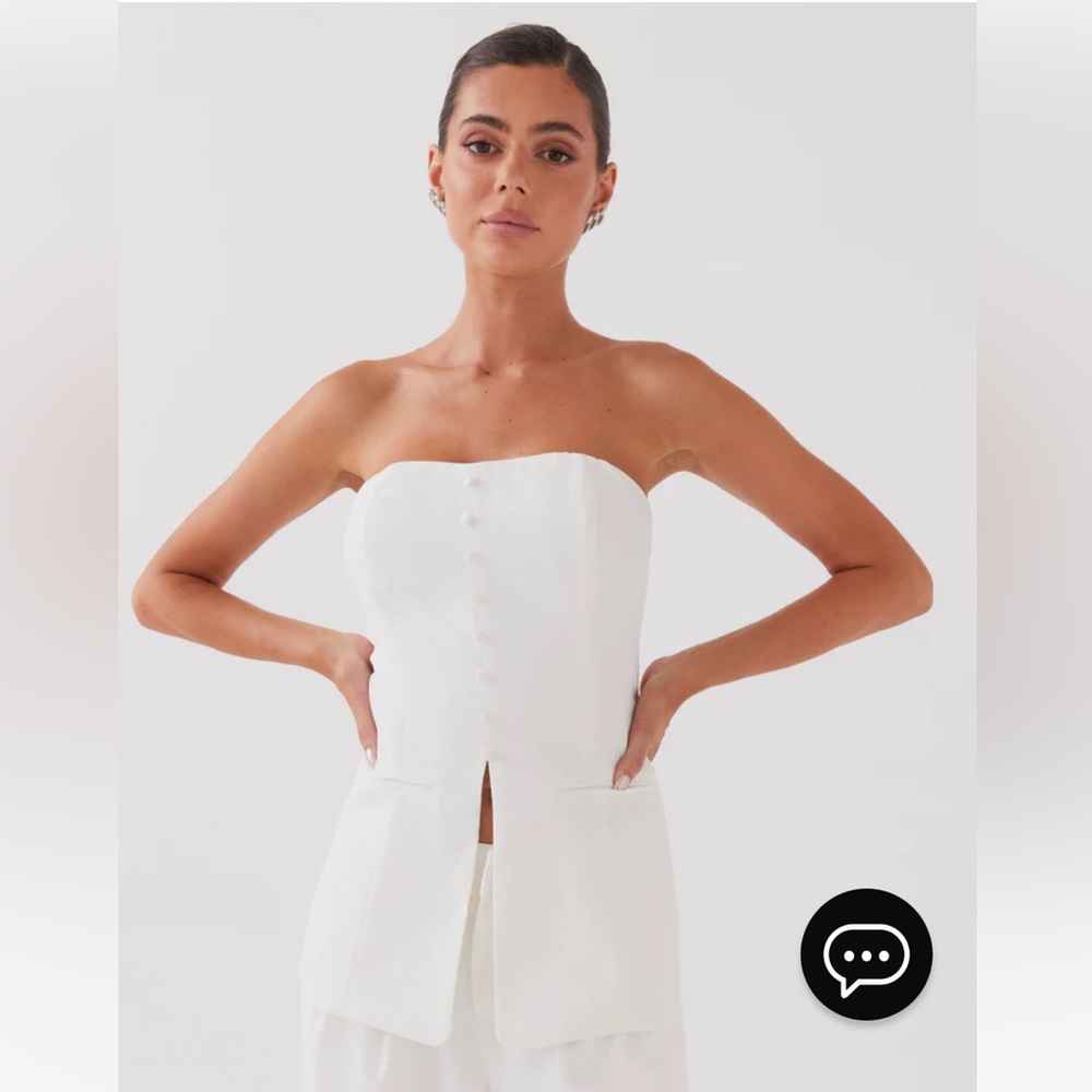 Peppermayo Exclusive - Riveria Tailored Strapless Top - Ivory